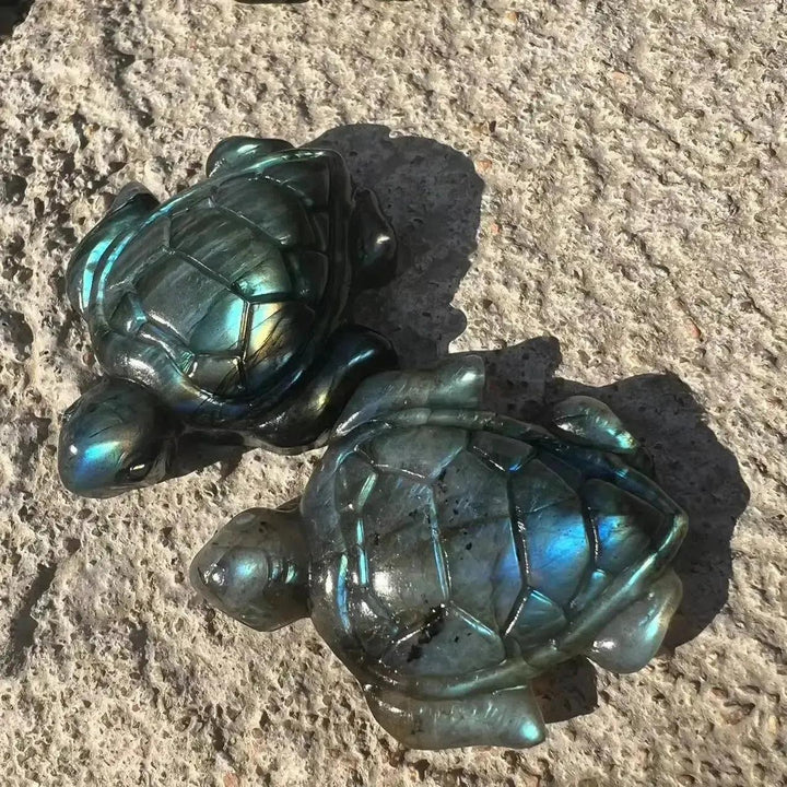 Labradorite Crystal Turtle Carving