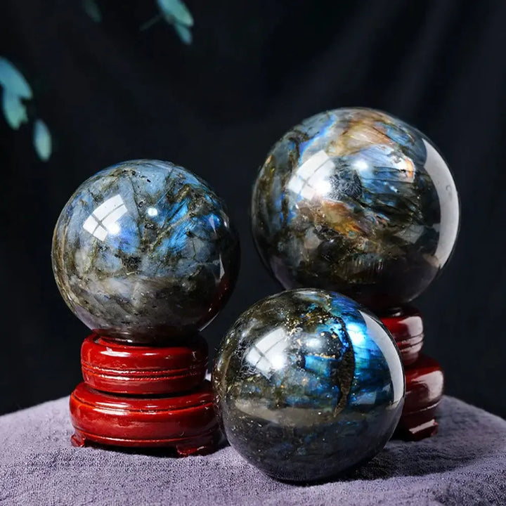 Labradorite Flash Crystal Ball | Natural Polished Gemstone Sphere for Collector‘s Display, Healing & Room Centerpiece-Crystal Destiny-labradorite-4-5cm 1PCS-Crystal Destiny