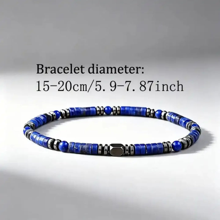 Lapis Lazuli Disc Bead Stretch Bracelet