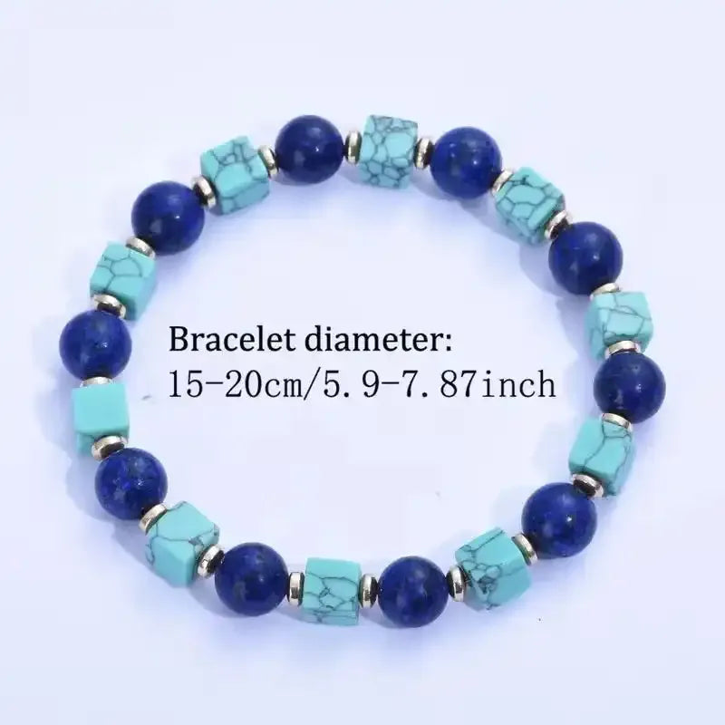 Lapis Lazuli and Blue Howlite Bead Bracelet