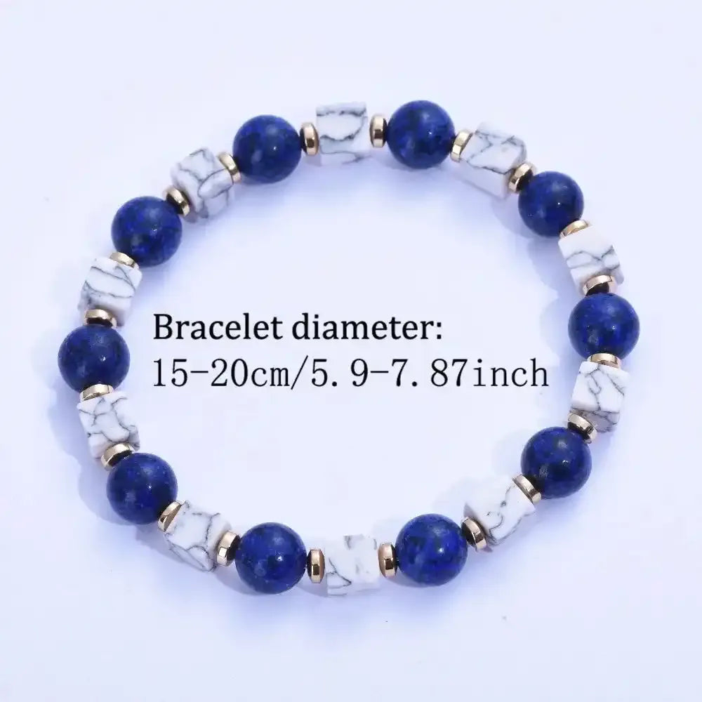 Lapis Lazuli and Howlite Bead Bracelet