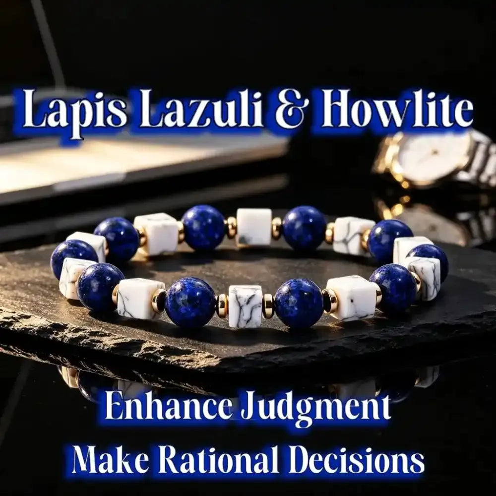 Lapis Lazuli and Howlite Bead Bracelet
