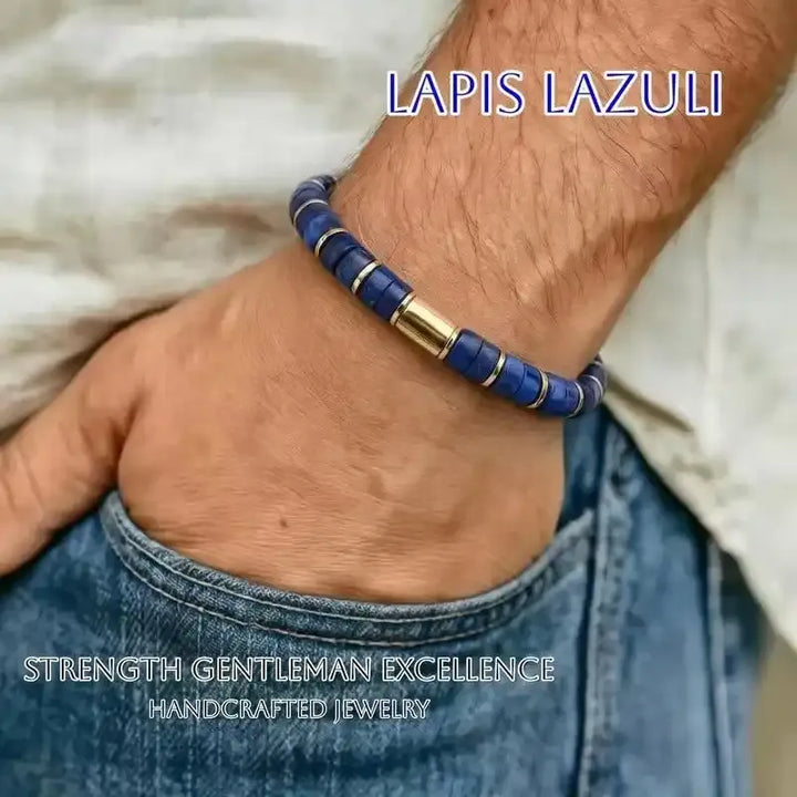 Lapis Lazuli or Tiger's Eye Bead Bracelet