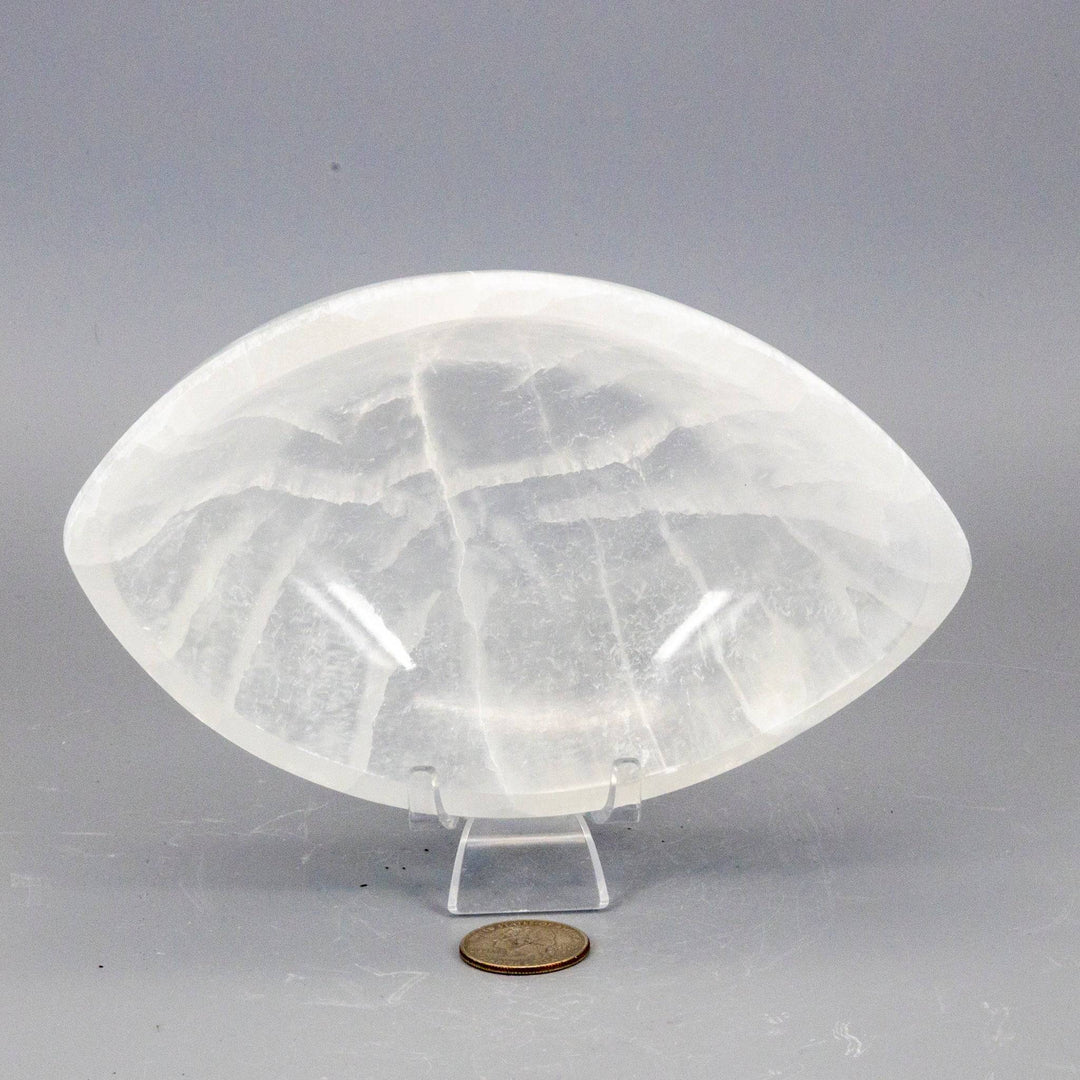 Large Selenite Oval Bowl-Decorations-Crystal Destiny-Selenite-498g - 6.5"L x 4.50"W x 2.00"H-Crystal Destiny