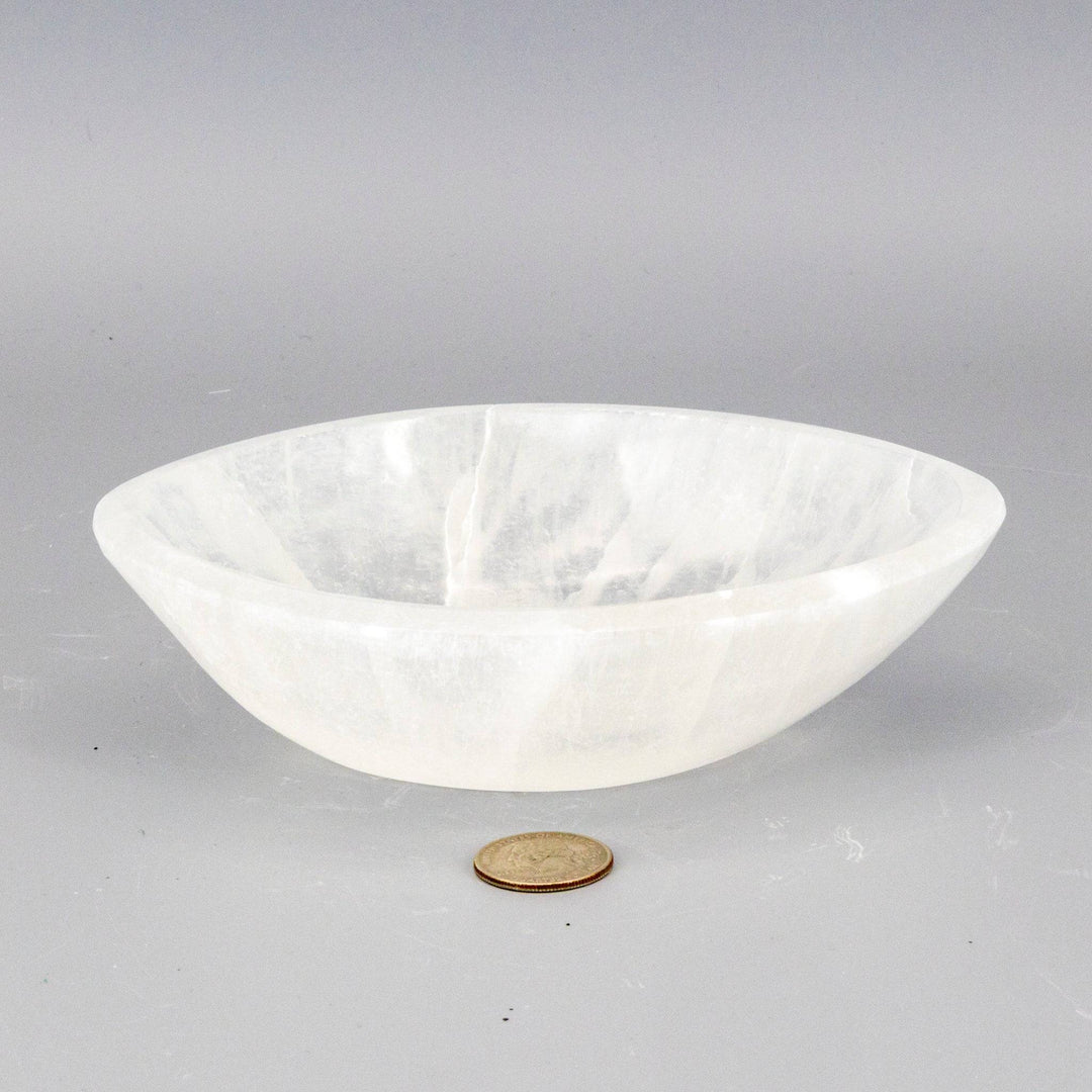Large Selenite Oval Bowl-Decorations-Crystal Destiny-Selenite-498g - 6.5"L x 4.50"W x 2.00"H-Crystal Destiny
