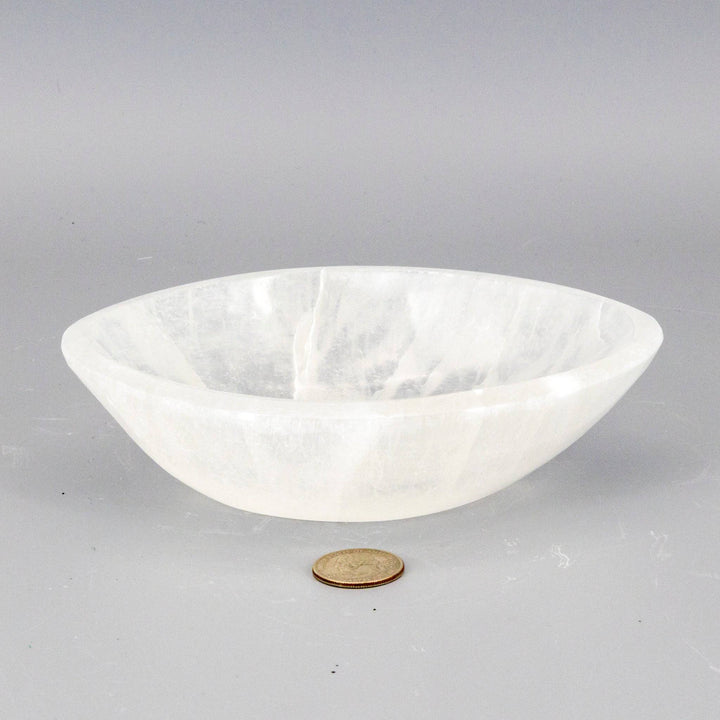 Large Selenite Oval Bowl-Decorations-Crystal Destiny-Selenite-498g - 6.5"L x 4.50"W x 2.00"H-Crystal Destiny