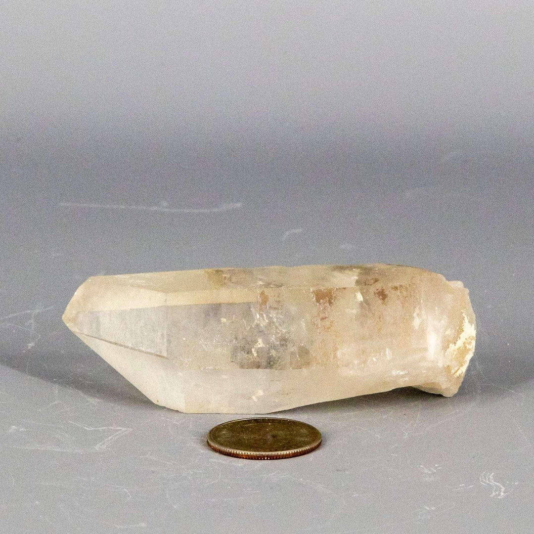 Lemurian Seed Quartz Crystal Point, striated natural, 89mm, for ancient wisdom and high-vibration healing.