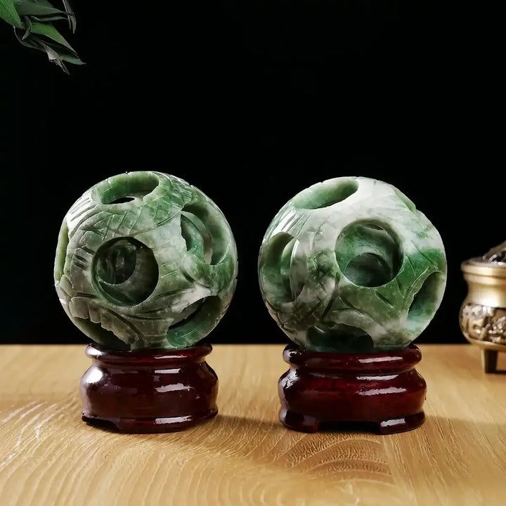 Lushan Jade Openwork 3 in 1 Sphere