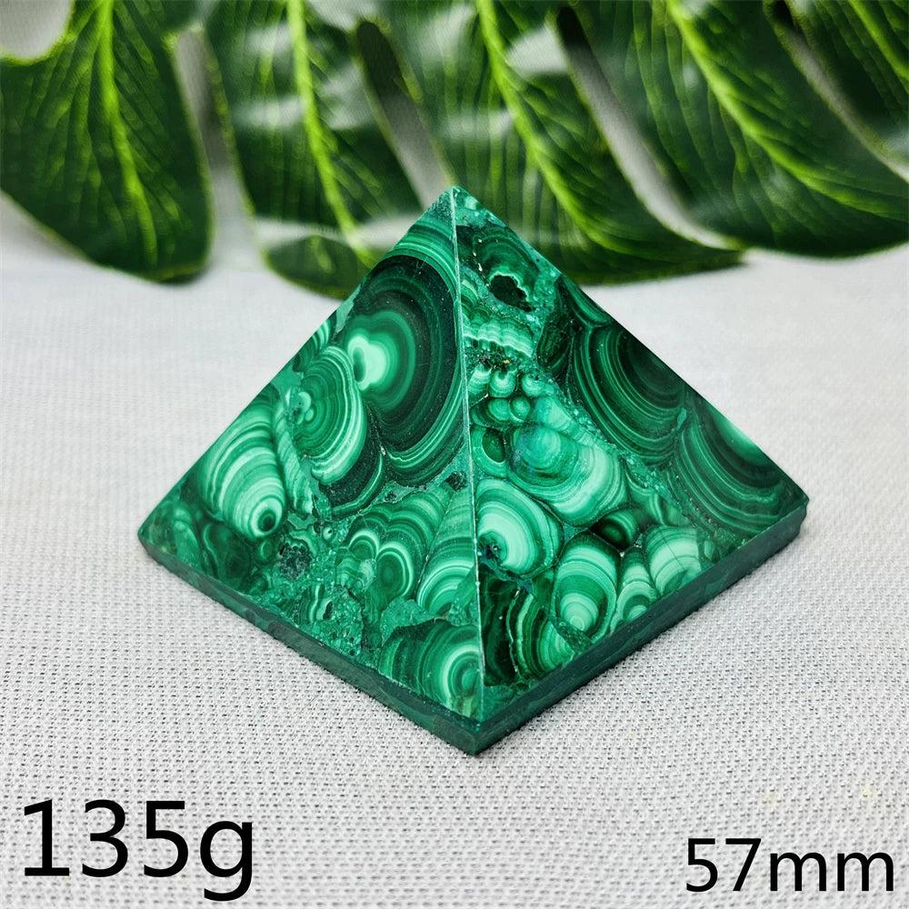 Malachite Crystal Pyramid Handcrafted Sacred Geometry