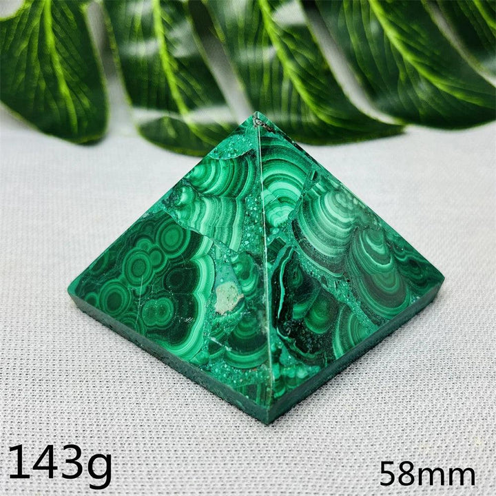 Malachite Crystal Pyramid Handcrafted Sacred Geometry