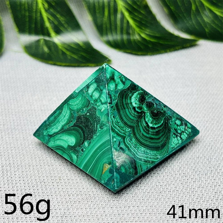 Malachite Crystal Pyramid Handcrafted Sacred Geometry