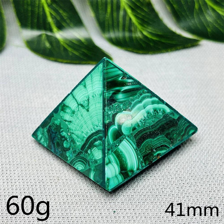 Malachite Crystal Pyramid Handcrafted Sacred Geometry