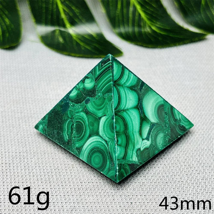 Malachite Crystal Pyramid Handcrafted Sacred Geometry