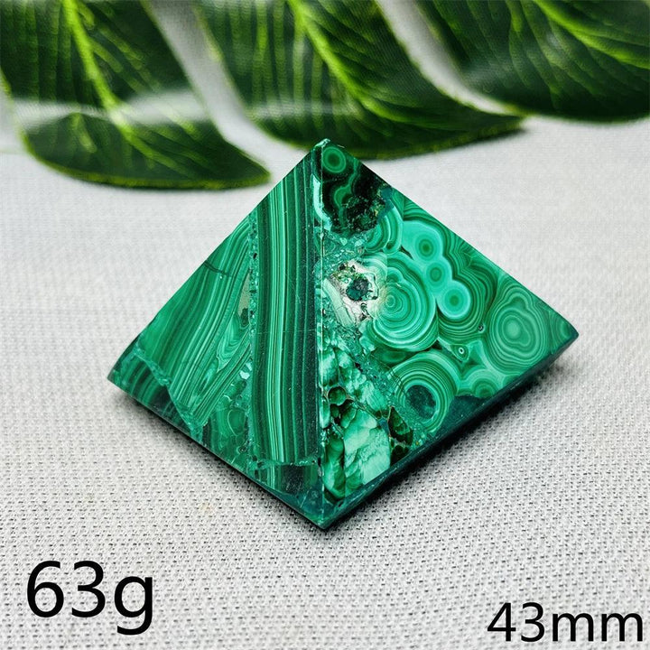 Malachite Crystal Pyramid Handcrafted Sacred Geometry