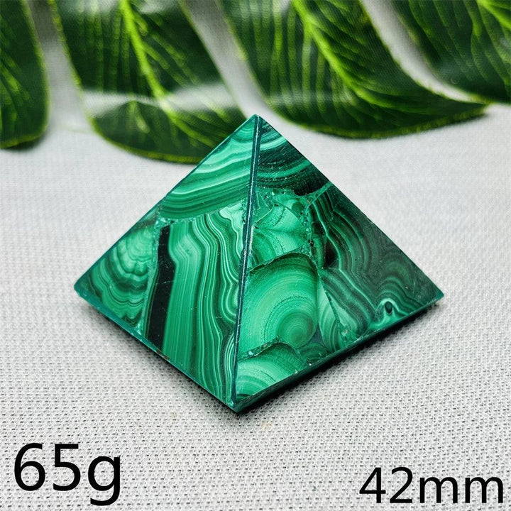 Malachite Crystal Pyramid Handcrafted Sacred Geometry