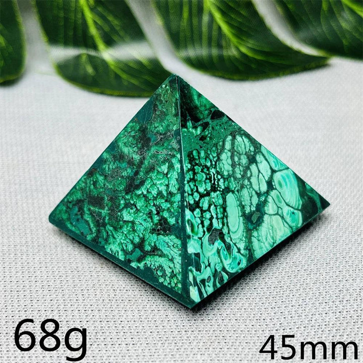 Malachite Crystal Pyramid Handcrafted Sacred Geometry