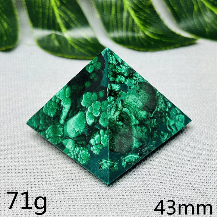 Malachite Crystal Pyramid Handcrafted Sacred Geometry