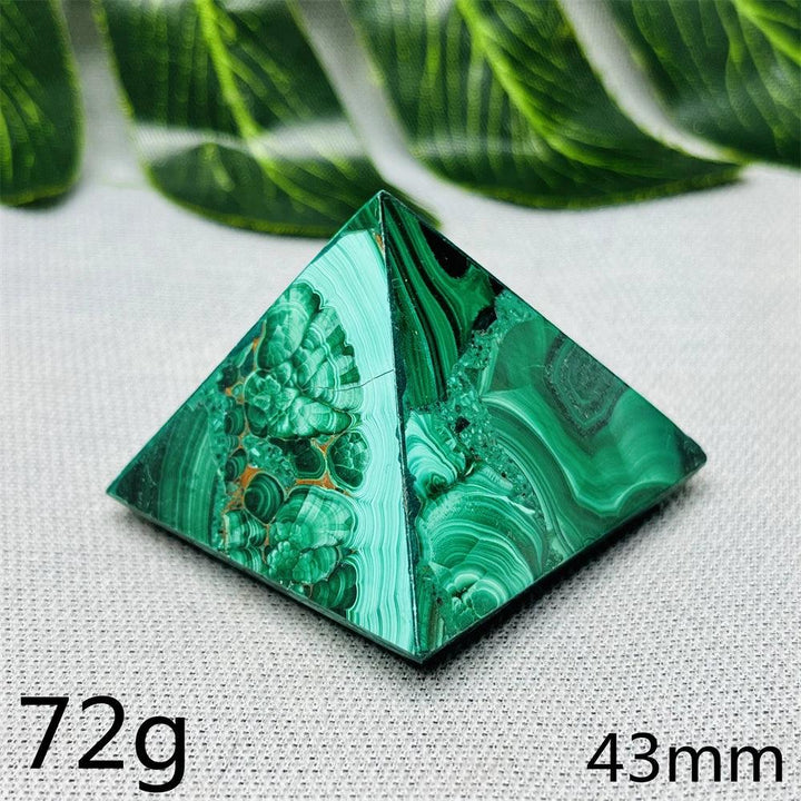 Malachite Crystal Pyramid Handcrafted Sacred Geometry
