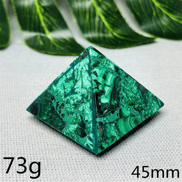 Malachite Crystal Pyramid Handcrafted Sacred Geometry