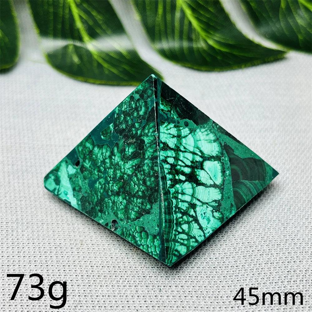 Malachite Crystal Pyramid Handcrafted Sacred Geometry