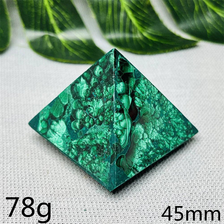 Malachite Crystal Pyramid Handcrafted Sacred Geometry