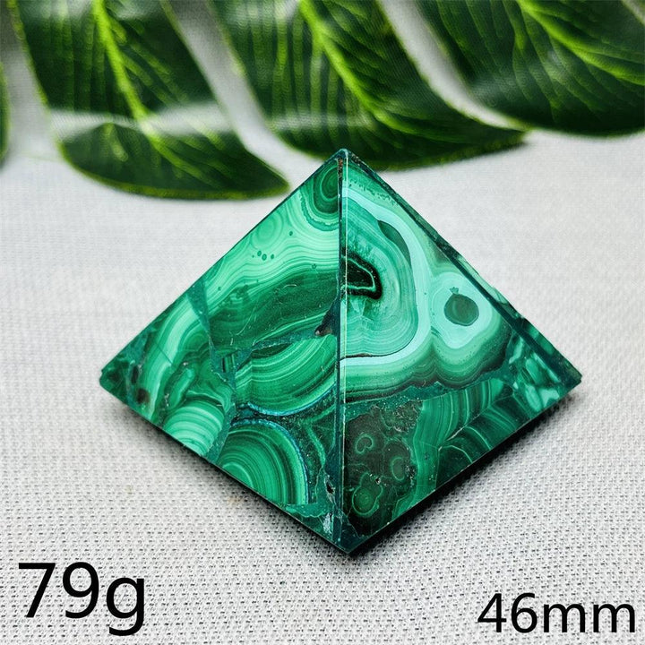 Malachite Crystal Pyramid Handcrafted Sacred Geometry