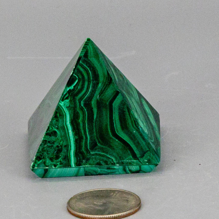 Malachite Pyramid, High Quality Crystal-Pyramids-Crystal Destiny-Malachite-128g - 1.75"W x 1.75"L x 1.75"H-Crystal Destiny