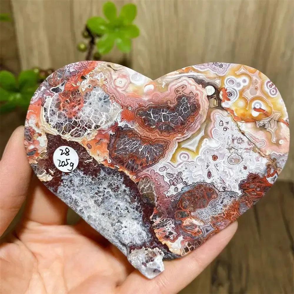 Mexican Agate Crystal Heart