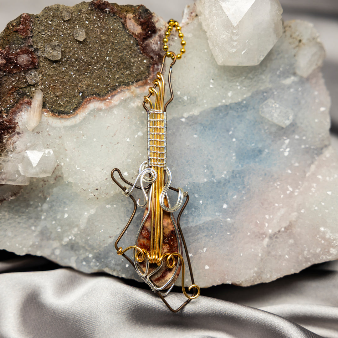 Mexican Agate Wire Wrap Crystal Pendant-Wire Wraps-Crystal Destiny-Agate-4.10"-Crystal Destiny