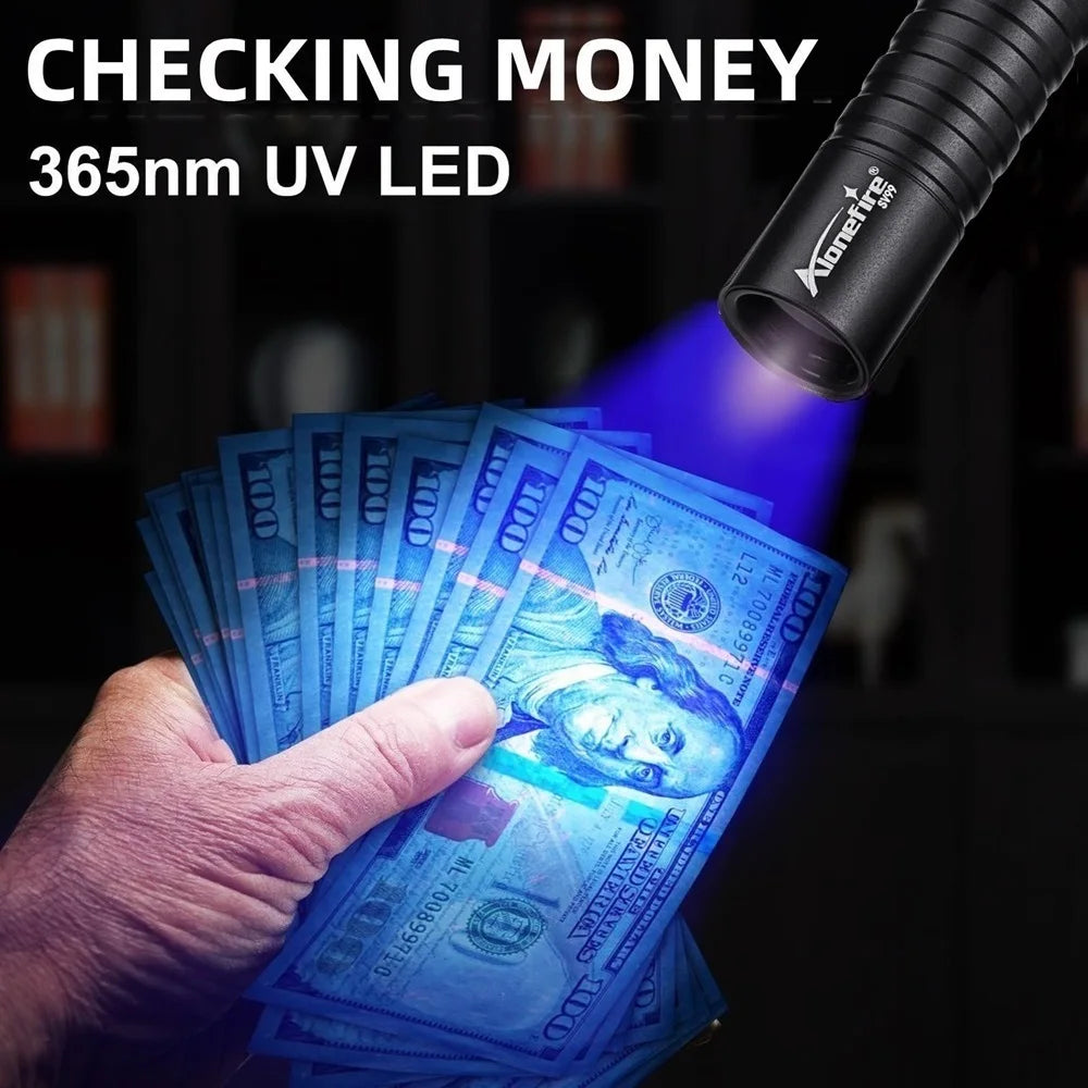 Mini 365nm UV Flashlight, USB Rechargeable