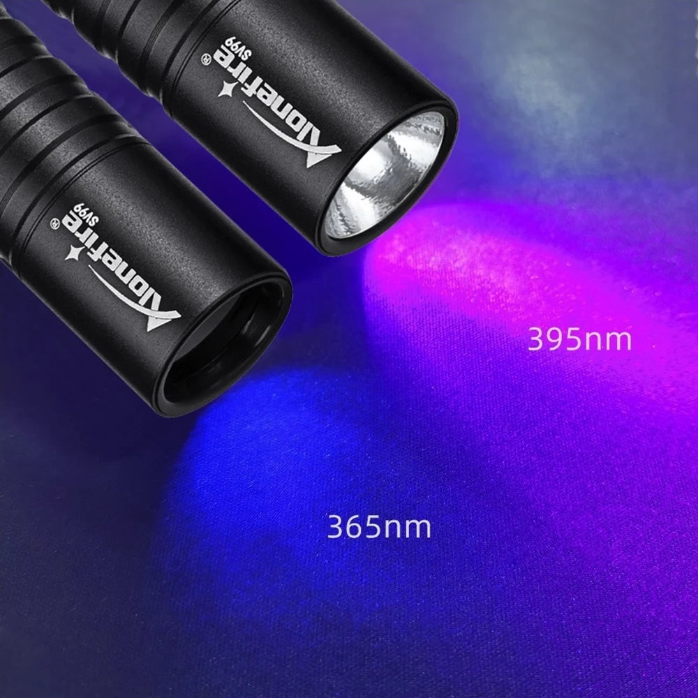 Mini 365nm UV Flashlight, USB Rechargeable