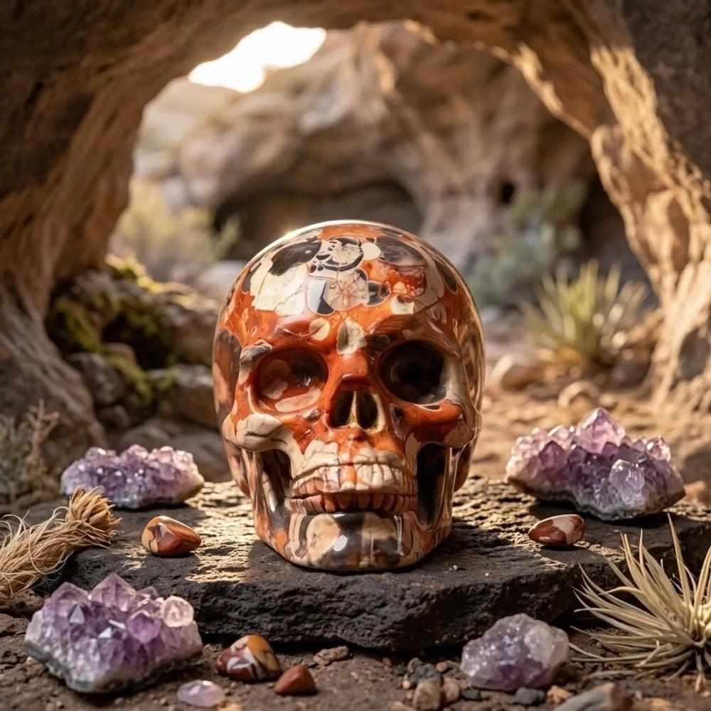 その他 Crystal Skull PSA8 INWO Money Agate Crystal Carved Skull for Grounding Energy – Crystal