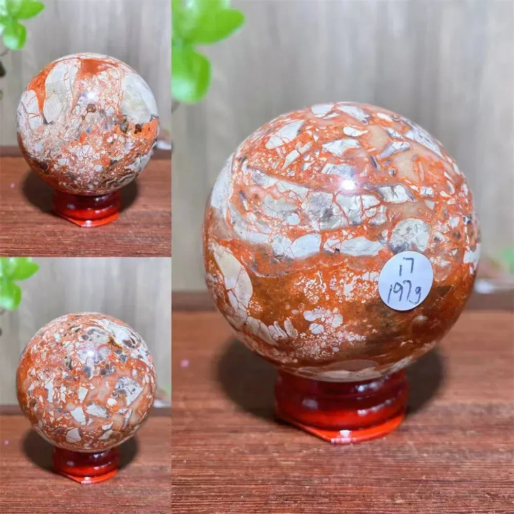 Money Agate Crystal Sphere-Spheres-Ali-197g 5.6cm-Crystal Destiny
