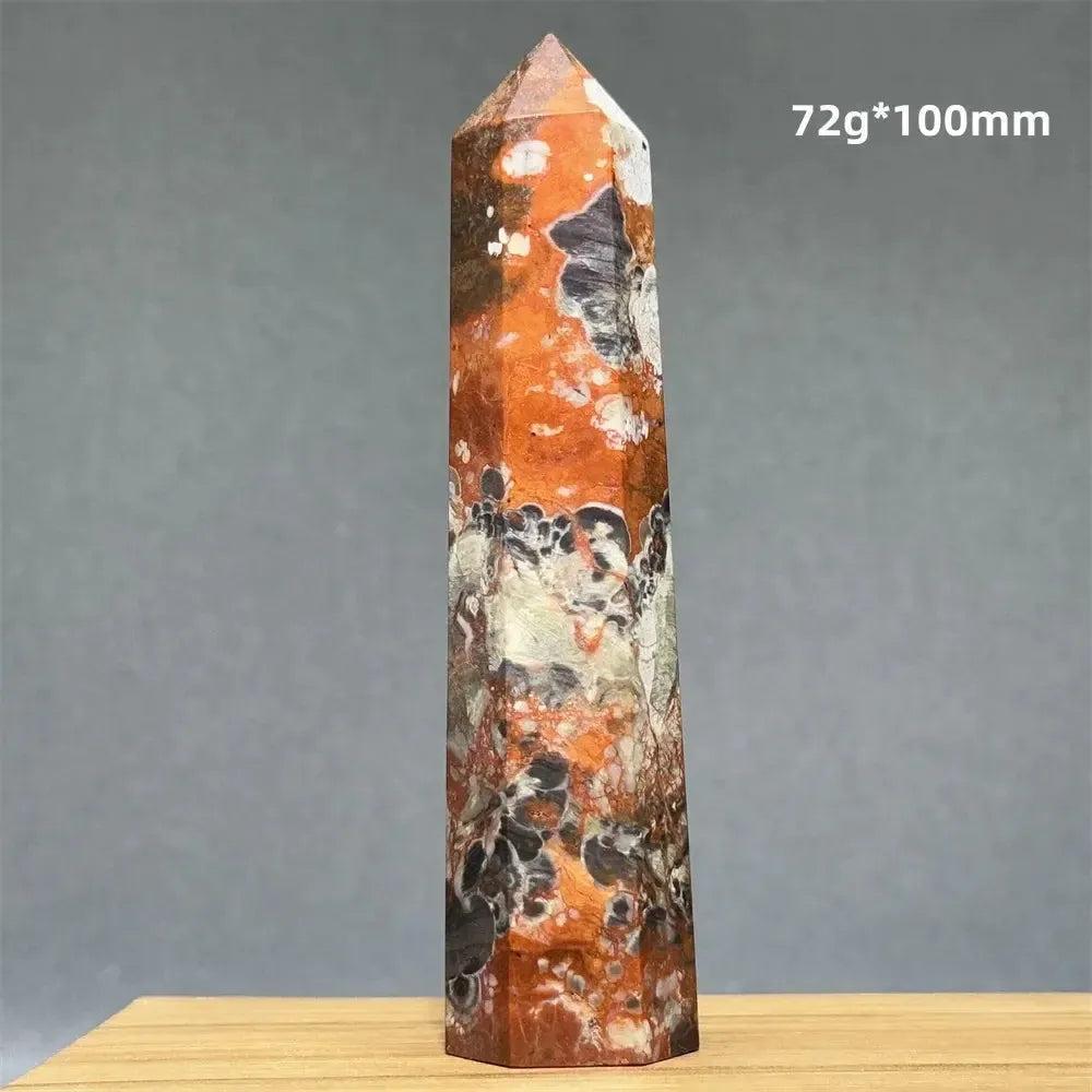 Money Agate Obelisk Natural Mineral Quartz Handicraft Spiritual Meditation Healing Witchcraft Energy Home Decoration Gift