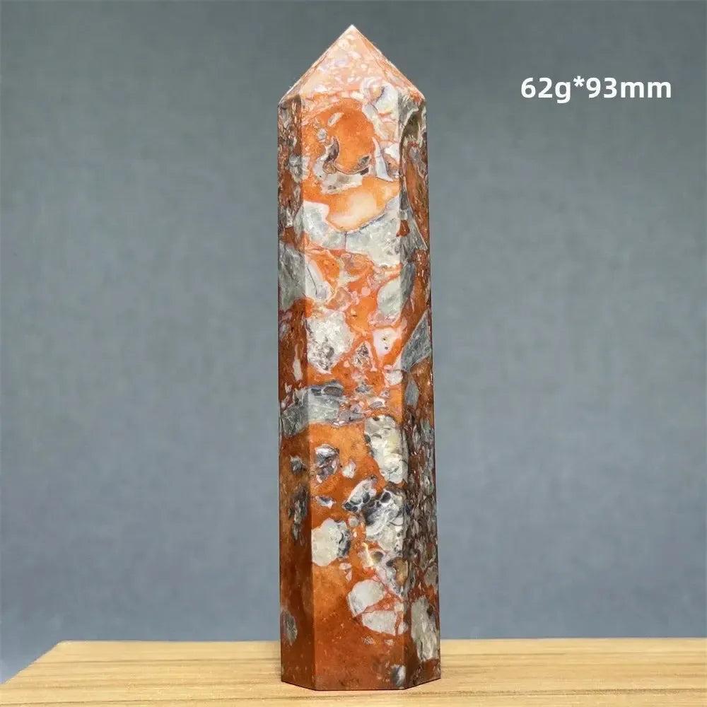 Money Agate Obelisk Natural Mineral Quartz Handicraft Spiritual Meditation Healing Witchcraft Energy Home Decoration Gift
