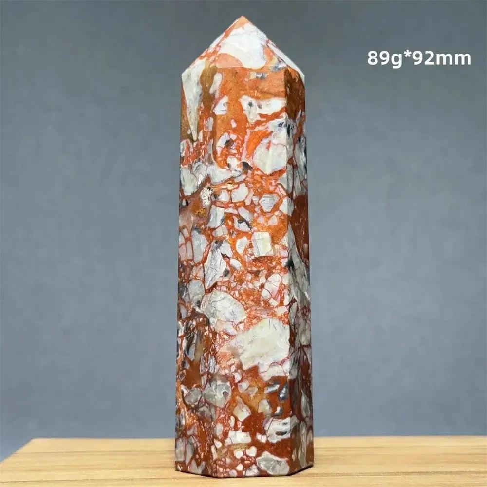 Money Agate Obelisk Natural Mineral Quartz Handicraft Spiritual Meditation Healing Witchcraft Energy Home Decoration Gift