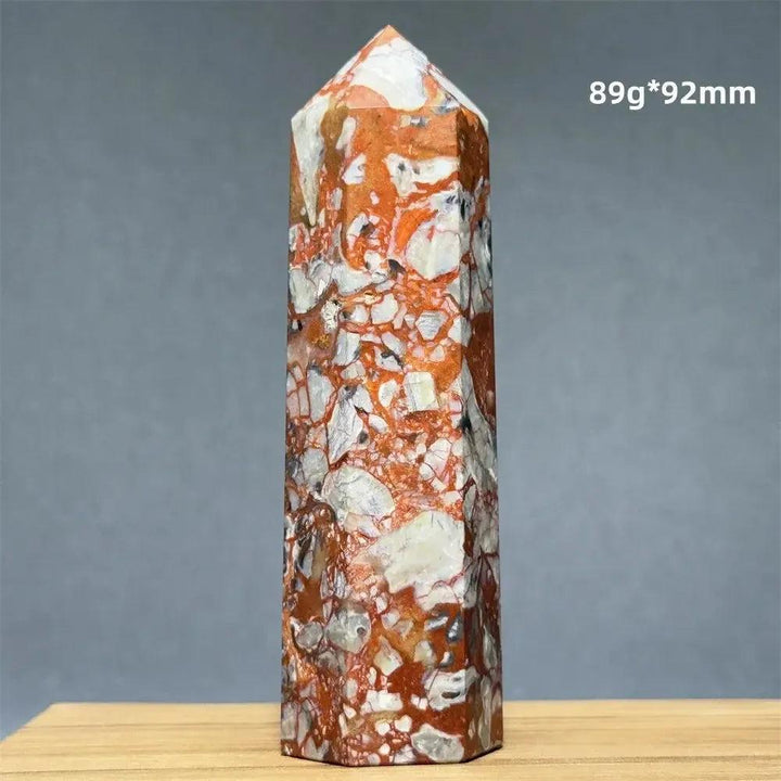 Money Agate Obelisk Natural Mineral Quartz Handicraft Spiritual Meditation Healing Witchcraft Energy Home Decoration Gift