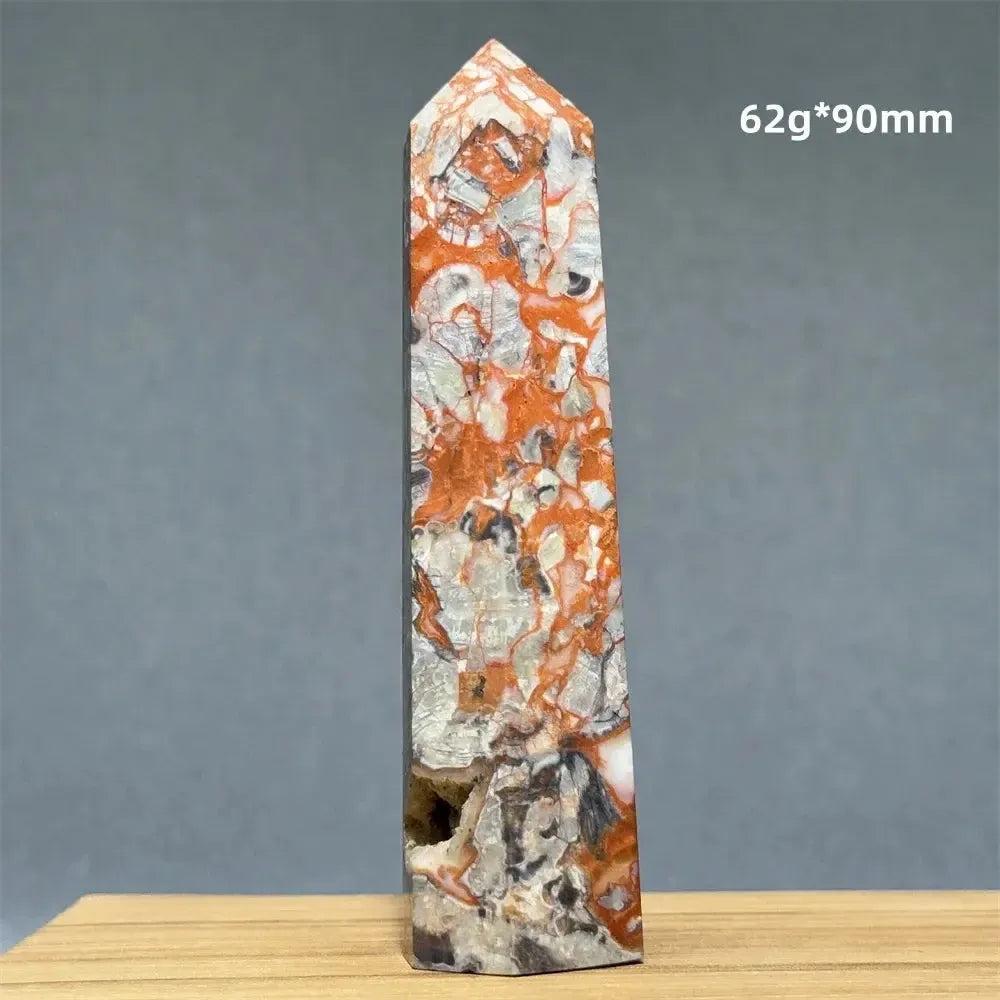 Money Agate Obelisk Natural Mineral Quartz Handicraft Spiritual Meditation Healing Witchcraft Energy Home Decoration Gift