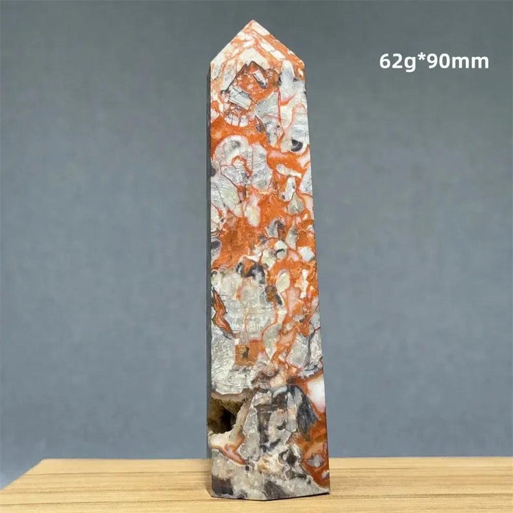 Money Agate Obelisk Natural Mineral Quartz Handicraft Spiritual Meditation Healing Witchcraft Energy Home Decoration Gift
