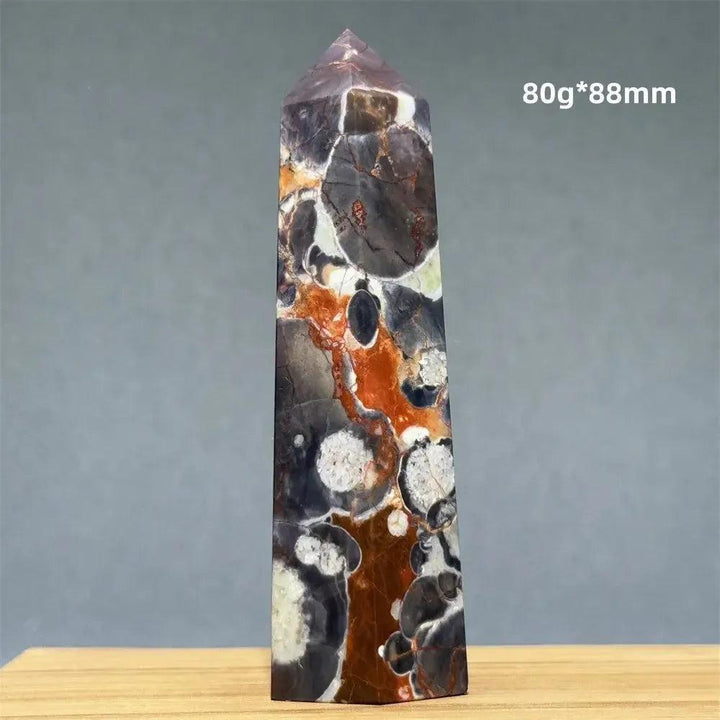 Money Agate Obelisk Natural Mineral Quartz Handicraft Spiritual Meditation Healing Witchcraft Energy Home Decoration Gift