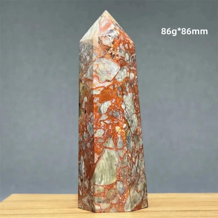 Money Agate Obelisk Natural Mineral Quartz Handicraft Spiritual Meditation Healing Witchcraft Energy Home Decoration Gift