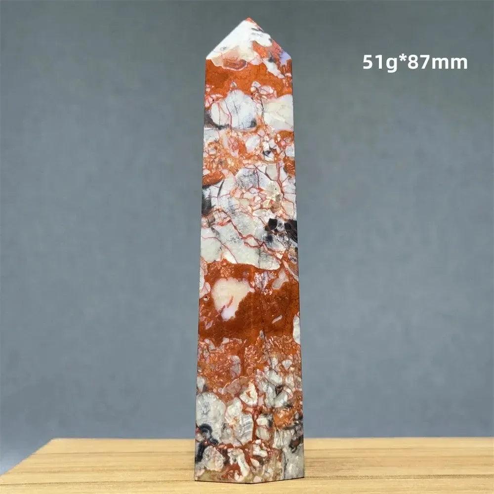 Money Agate Obelisk Natural Mineral Quartz Handicraft Spiritual Meditation Healing Witchcraft Energy Home Decoration Gift