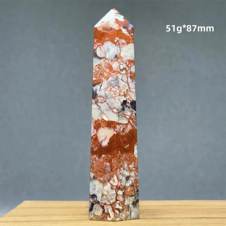 Money Agate Obelisk Natural Mineral Quartz Handicraft Spiritual Meditation Healing Witchcraft Energy Home Decoration Gift