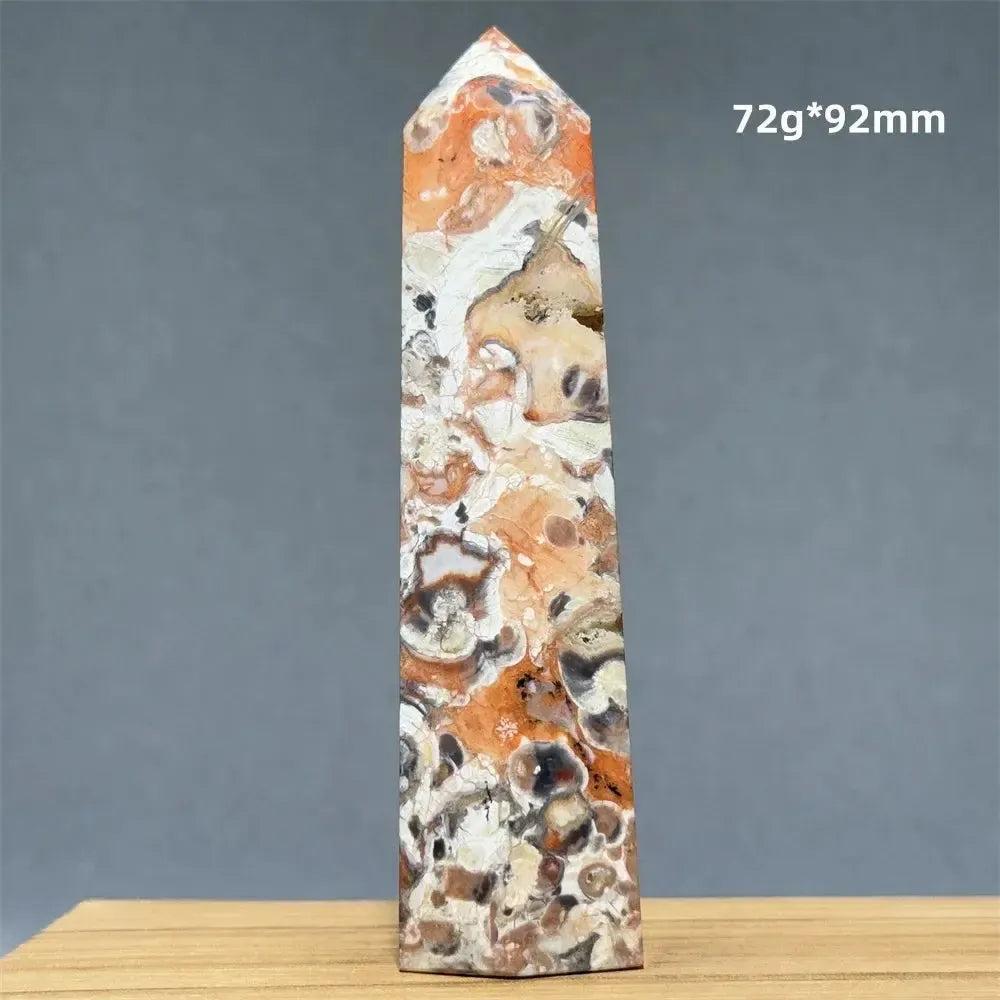 Money Agate Obelisk Natural Mineral Quartz Handicraft Spiritual Meditation Healing Witchcraft Energy Home Decoration Gift