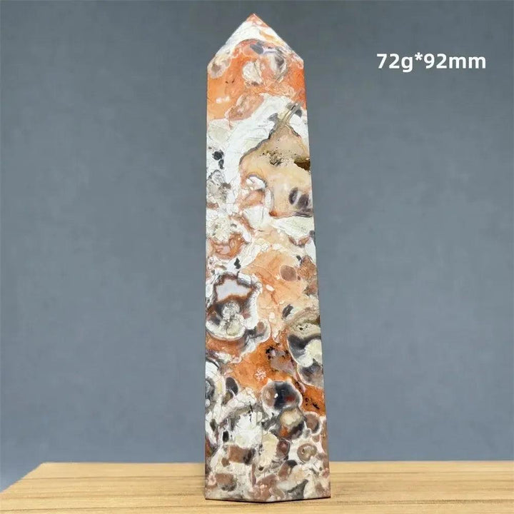 Money Agate Obelisk Natural Mineral Quartz Handicraft Spiritual Meditation Healing Witchcraft Energy Home Decoration Gift