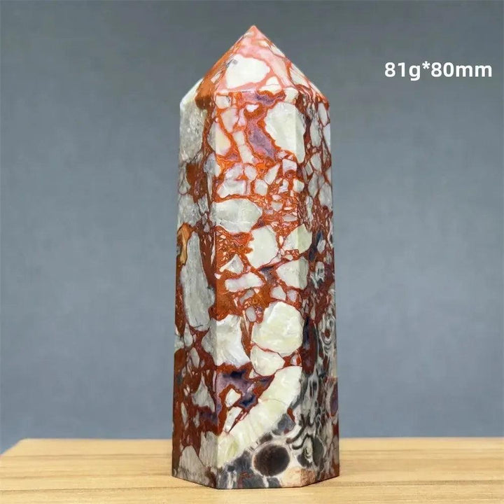 Money Agate Obelisk Natural Mineral Quartz Handicraft Spiritual Meditation Healing Witchcraft Energy Home Decoration Gift