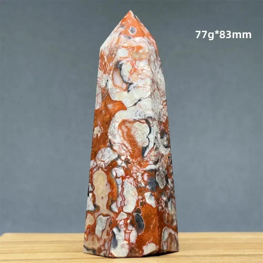 Money Agate Obelisk Natural Mineral Quartz Handicraft Spiritual Meditation Healing Witchcraft Energy Home Decoration Gift