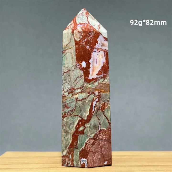 Money Agate Obelisk Natural Mineral Quartz Handicraft Spiritual Meditation Healing Witchcraft Energy Home Decoration Gift