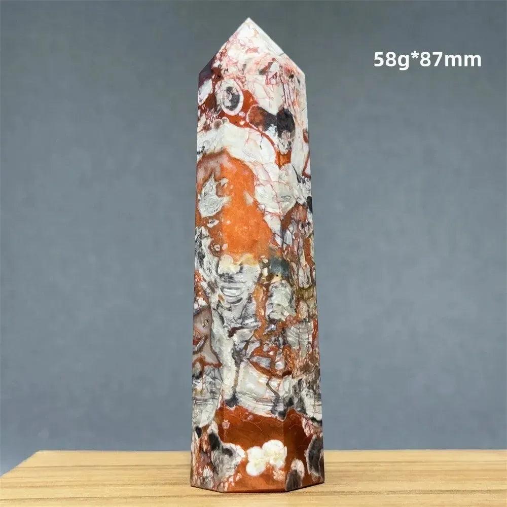 Money Agate Obelisk Natural Mineral Quartz Handicraft Spiritual Meditation Healing Witchcraft Energy Home Decoration Gift
