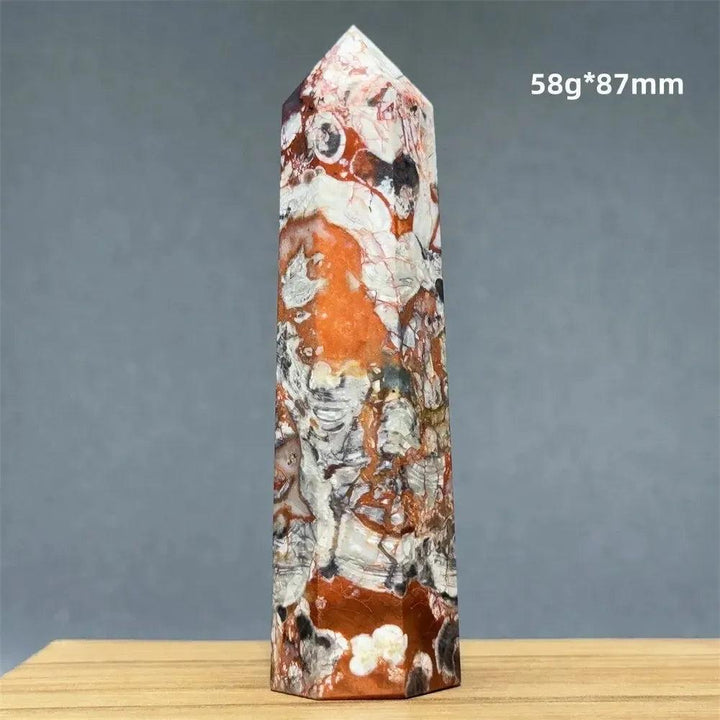 Money Agate Obelisk Natural Mineral Quartz Handicraft Spiritual Meditation Healing Witchcraft Energy Home Decoration Gift